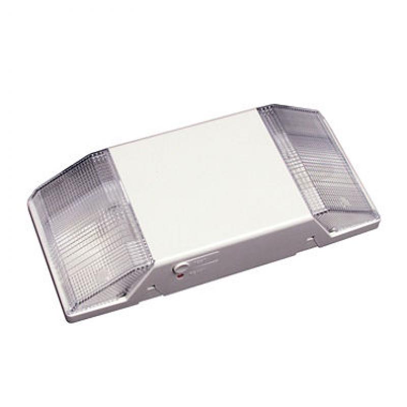 NICOR Low-Profile White Emergency Back-Up Light Fixture with Two Lights
