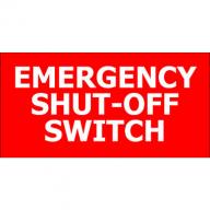 T3 - Emergency Shut-off - 12" x 6" Decal - 6 Pack