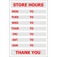 Store Hours - 8" x 12" Decal - 6 Pack