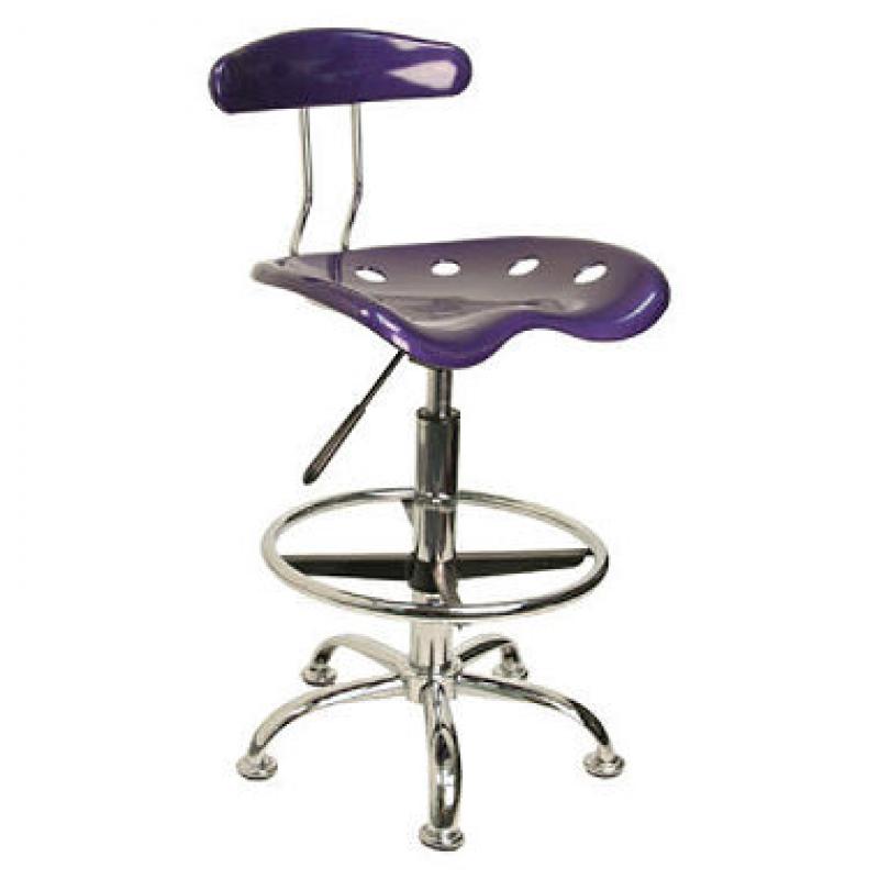 Flash Furniture Tractor Seat Drafting Chair- Violet