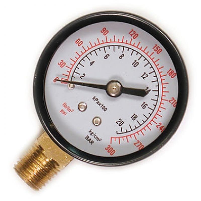 Primefit Bottom Mount Pressure Gauge - 1/4" NPT (300-PSI)