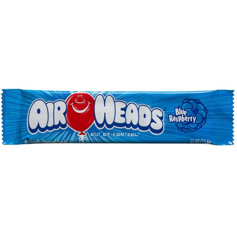 Airheads Blue Raspberry Flavored Candy .55 oz. Bar (36 Ct.)