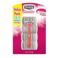 Schick Quattro for Women Value Pack (1 handle, 15 cartridges) 1 handle, 15 cartridges)