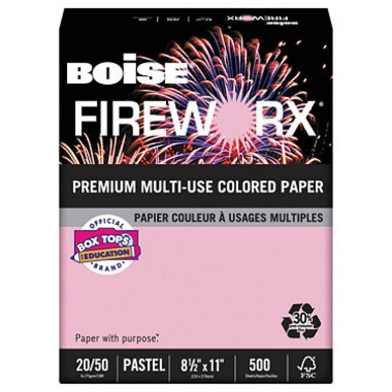 Boise - Fireworx Colored Paper, 20lb, Powder Pink - Ream