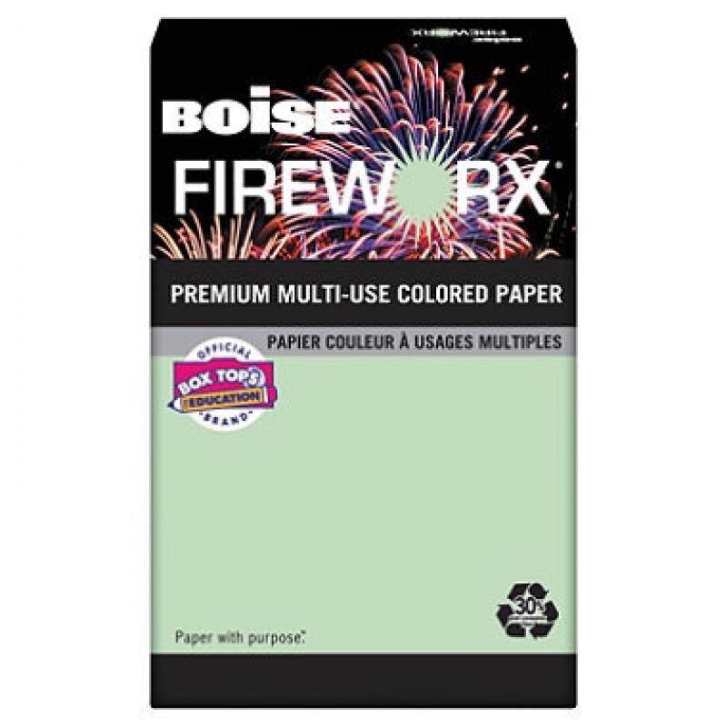 Boise FIREWORX Colored Paper, 24lb, 8-1/2 x 11, Popper-mint reen - 500 Sheets/Ream  (pak of 2)