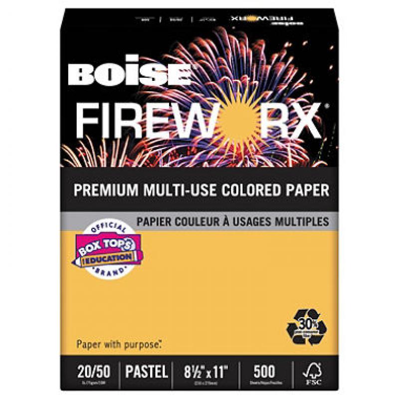 Boise - FIREWORX Colored Paper, 20lb, 8-1/2 x 11, Golden Glimmer - 500 Sheets/Ream