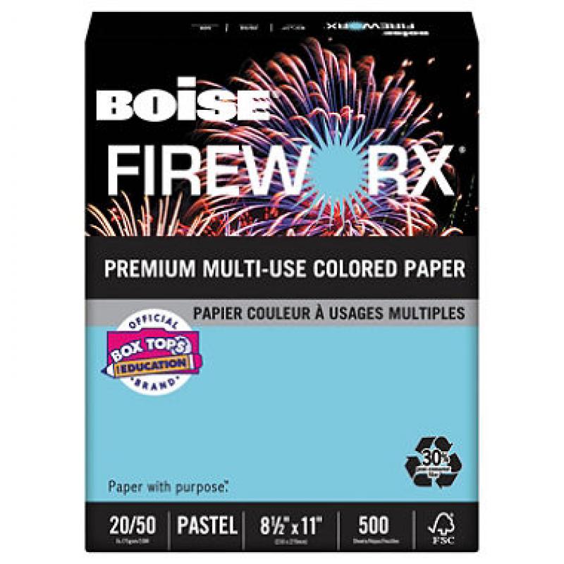 Boise - FIREWORX Colored Paper, 20lb, 8-1/2 x 11, Turbulent Turquoise - 500 Sheets/Ream