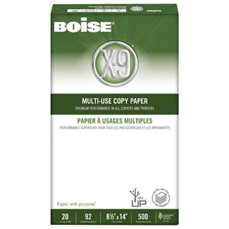 Boise - X-9 Copy Paper, 92 Brightness, 8-1/2 x 14, White - 5000 Sheets/Carton