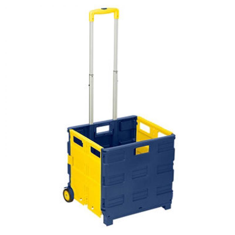 Honey-Can-Do Foldable Rolling Cart (Blue/Yellow)