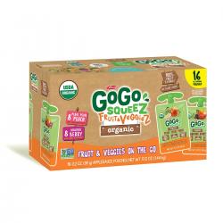 GoGo squeeZ Organic Fruit & VeggieZ, Berry/Peach (3.2 oz., 16 ct.)