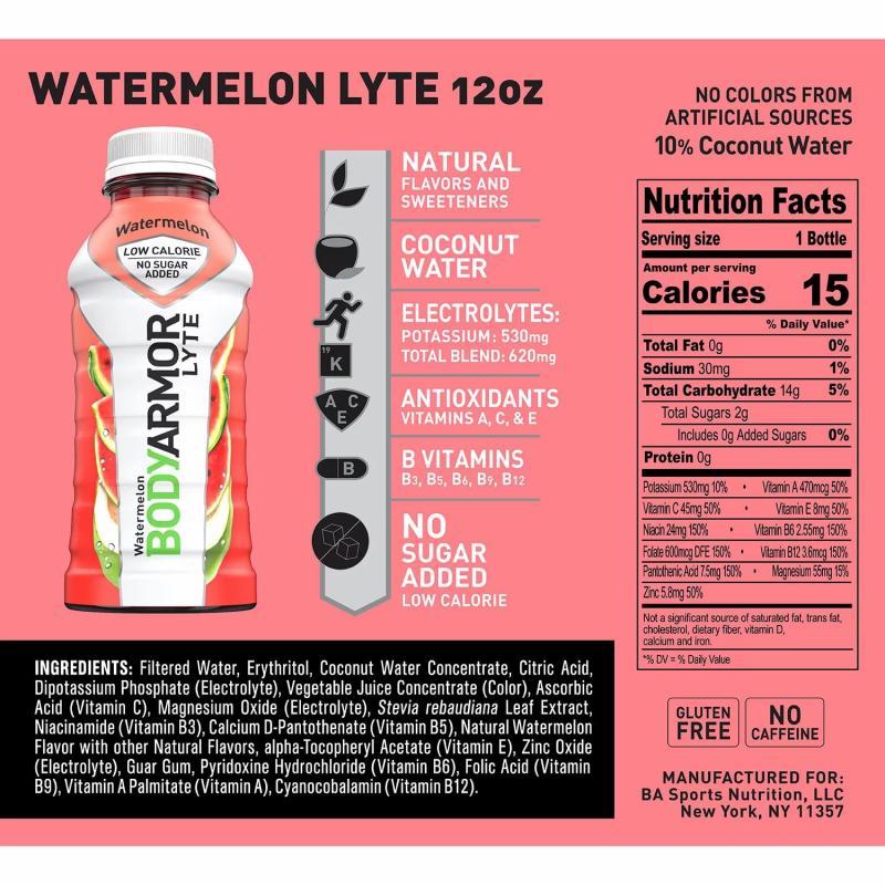 BODYARMOR LYTE Sports Drink Watermelon 12 fl. oz., 7 Qty