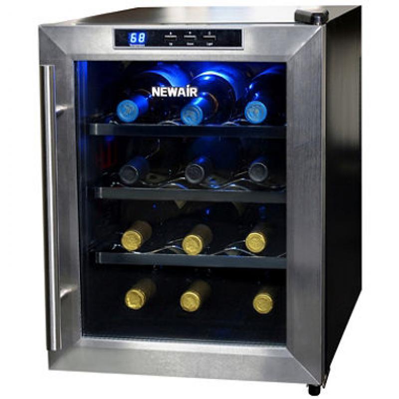 NewAir 12-Bottle Stainless Steel Wine Cooler