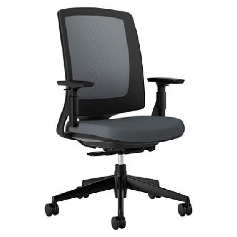 HON Lota Series Mesh Mid-Back Chair with Black Base, Select Color
