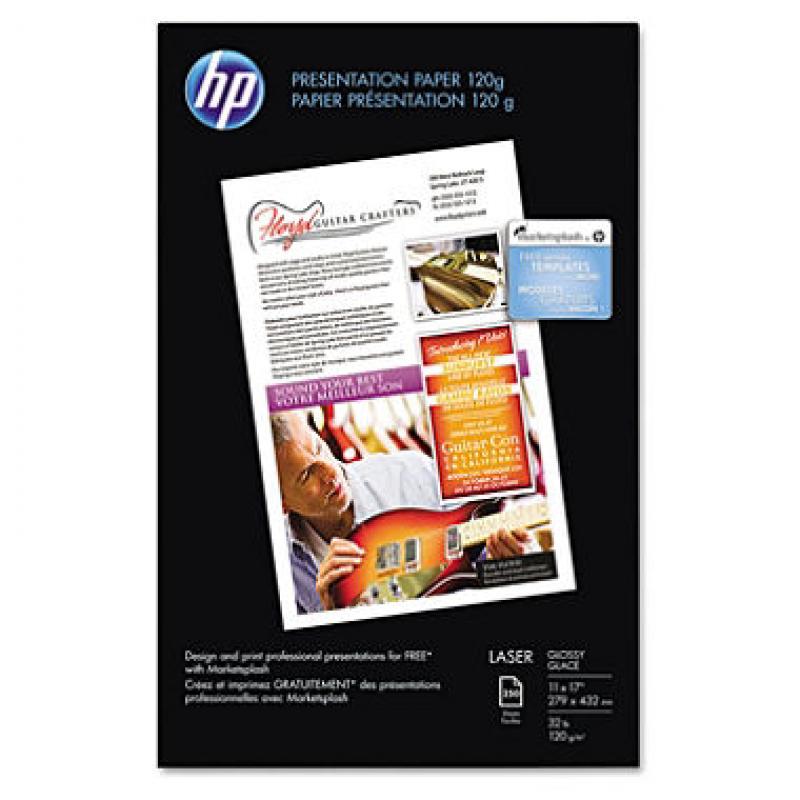 HP Color Laser Presentation Paper, 32lb, 95 Bright, 11 x 17, White, 250 Sheets