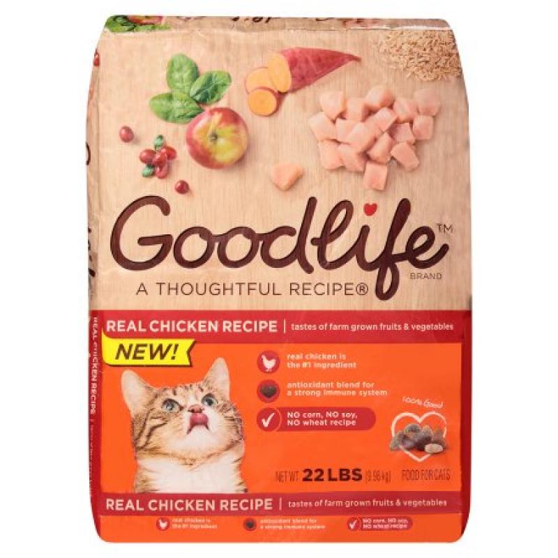 GOODLIFE Adult Cat Real Chicken and Brown Rice Recipe Dry Cat Food 22 Pounds
