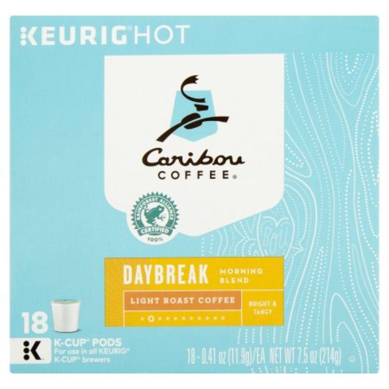 Keurig Caribou Daybreak Morning Blend 18 K-Cups Coffee, 7.3 oz