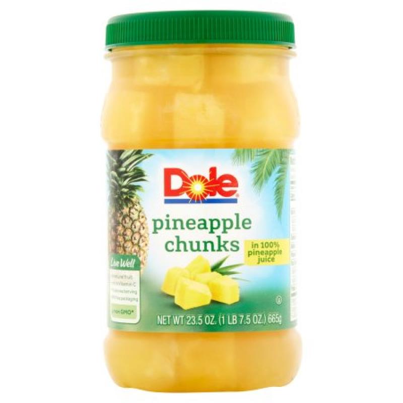 Dole® Pineapple Chunks in 100% Pineapple Juice 23.5 oz. Plastic Jar
