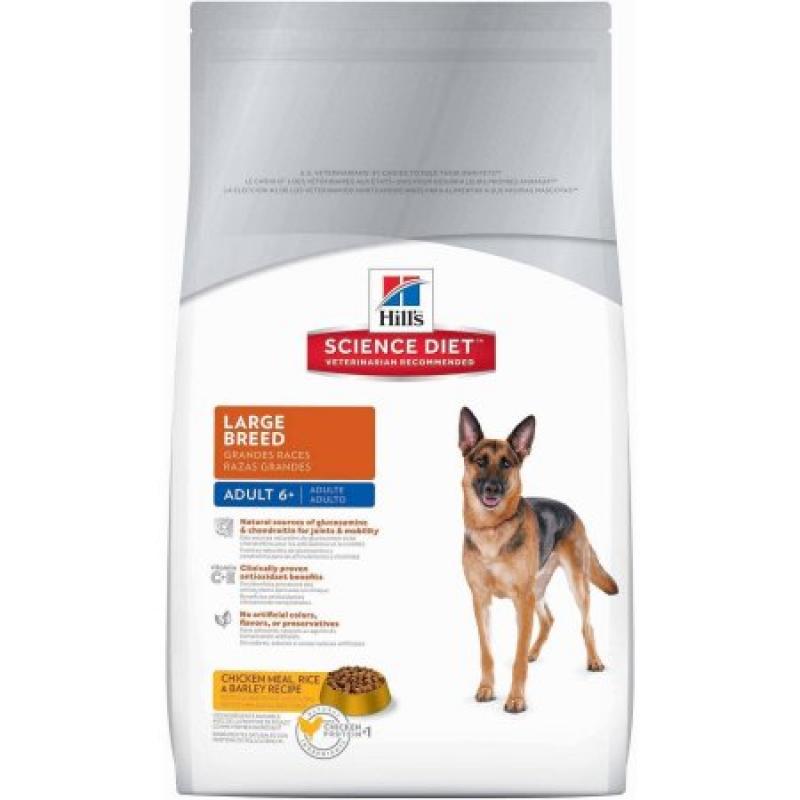 Hill&#039;s Science Diet Adult 6+ Large Breed Chicken Meal Rice & Barley Recipe Dry Dog Food, 17.5 lb bag