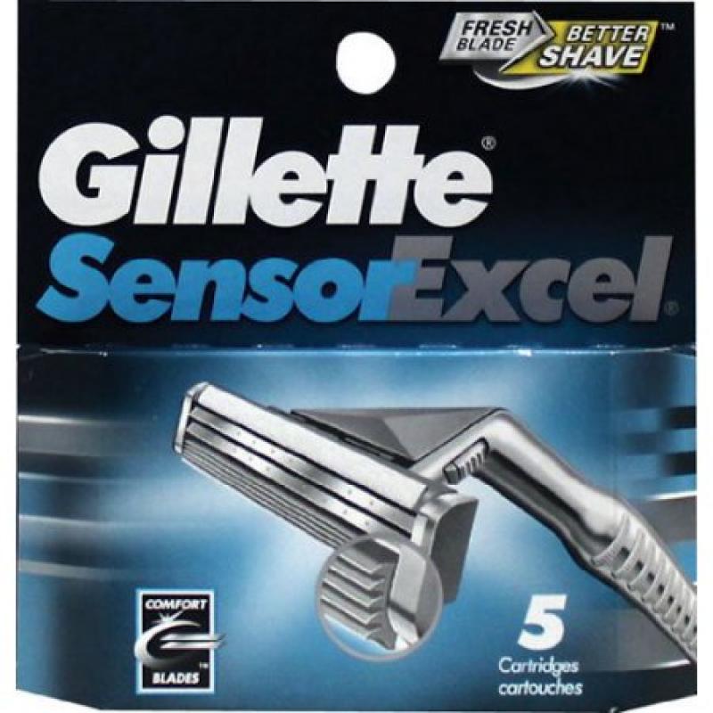 Gillette Sensor Excel Men&#039;s Razor Blade Refills, 5 count