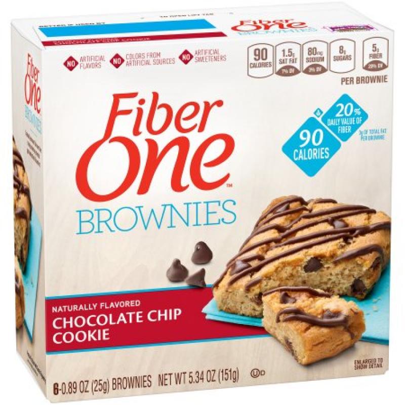 Fiber One Chocolate 90 Calorie Brownies Chip Cookie 6 x 0.89oz (5.34oz)