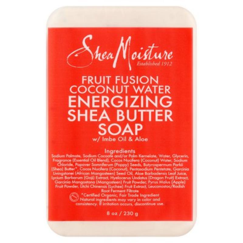 SheaMoisture Fruit Fusion Coconut Water Energizing Shea Butter Bar Soap, 8 oz