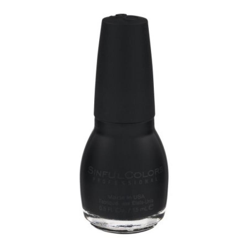 SinfulColors Professional Nail Color 103 Black On Black, 0.5 FL OZ