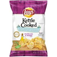 Lay&#039;s® Kettle Cooked Potato Chips, Lightly Salted with Olive Oil & Herbs, 8 oz. Bag