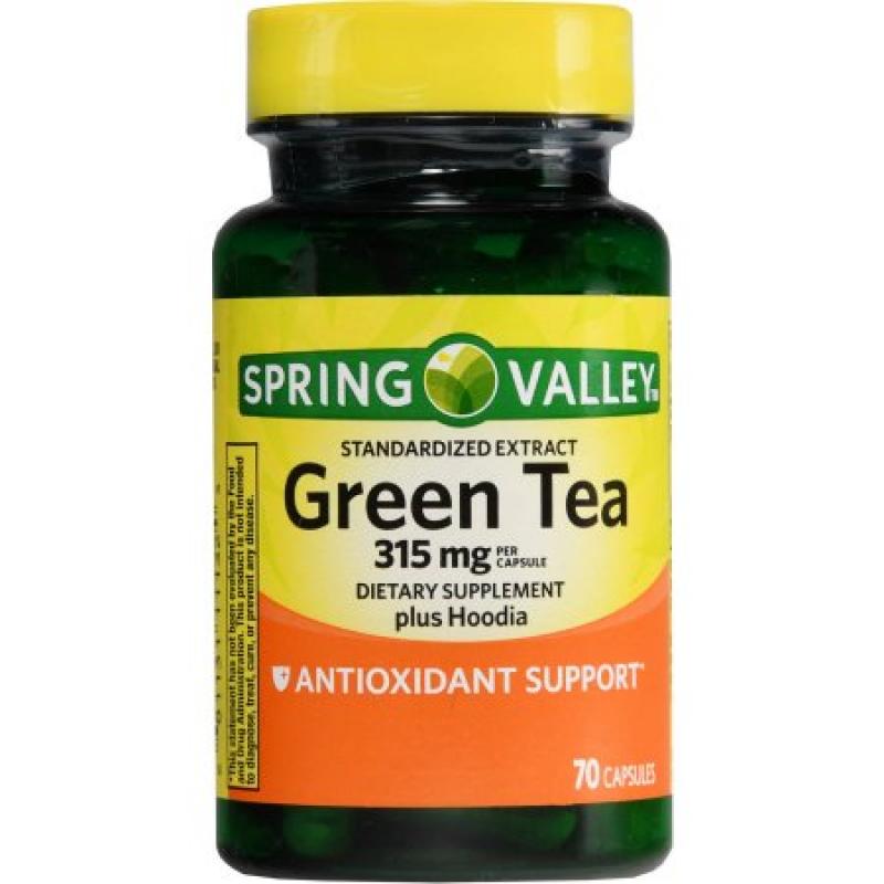Spring Valley Green Tea plus Hoodia Dietary Supplement Capsules, 315 mg, 70 count