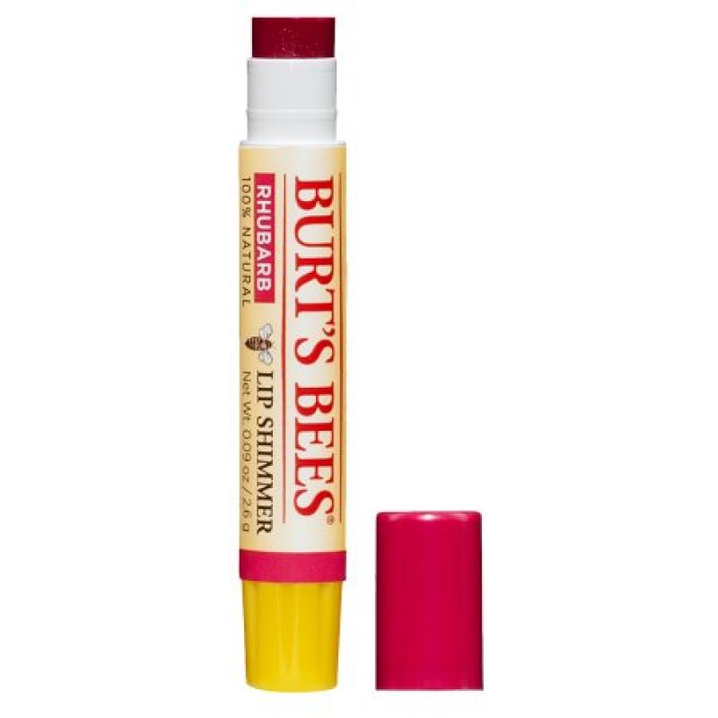 Burt&#039;s Bees 100% Natural Moisturizing Lip Shimmer, Rhubarb, 1 Tube