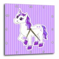 3dRose Unicorn Purple and White, Wall Clock, 10 by 10-inch