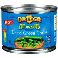 Ortega® Fire Roasted Diced Green Hot Chiles 4 oz. Can