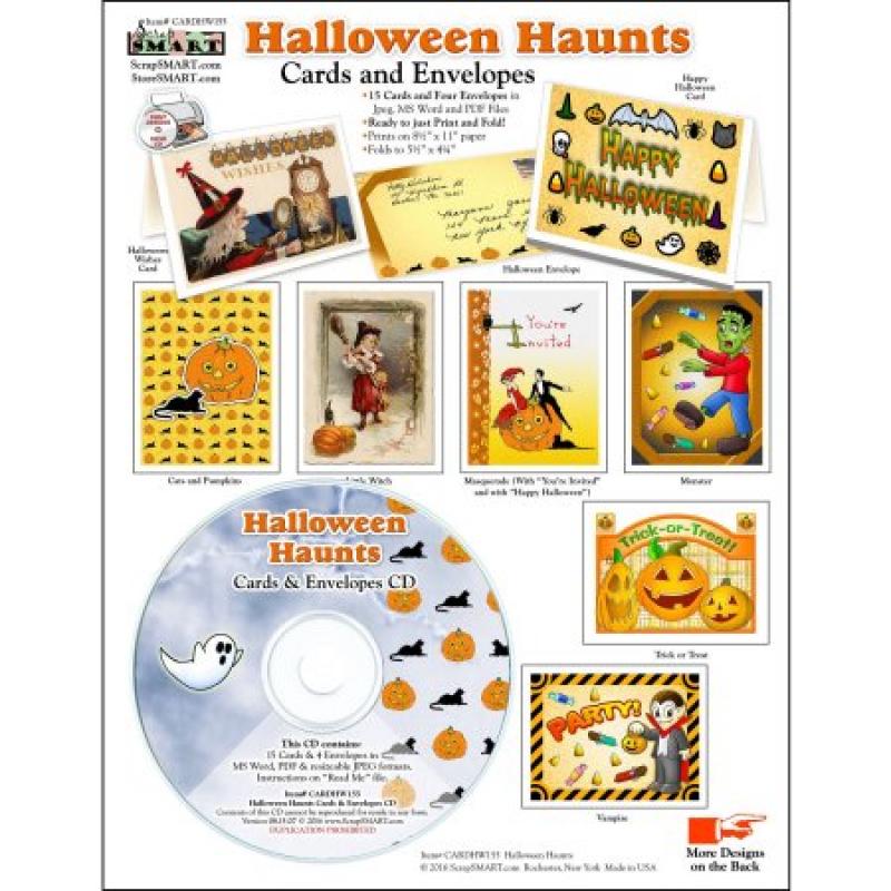ScrapSMART Halloween Haunts Cards and Envelopes CD-ROM