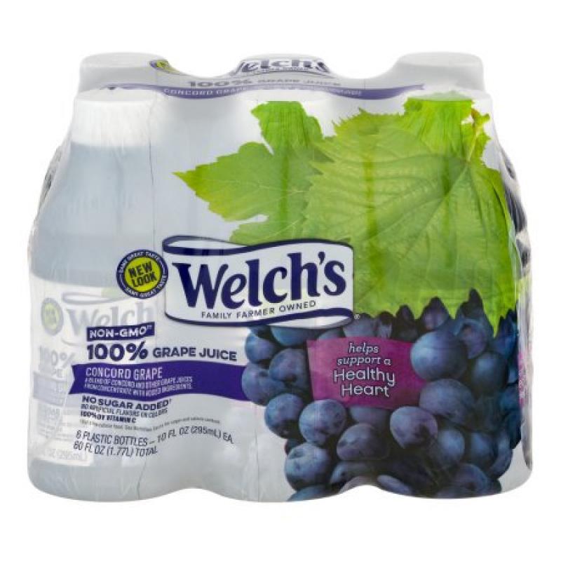 Welch's 100% Fruit Juice, Concord Grape, 10 Fl Oz, 6 Count