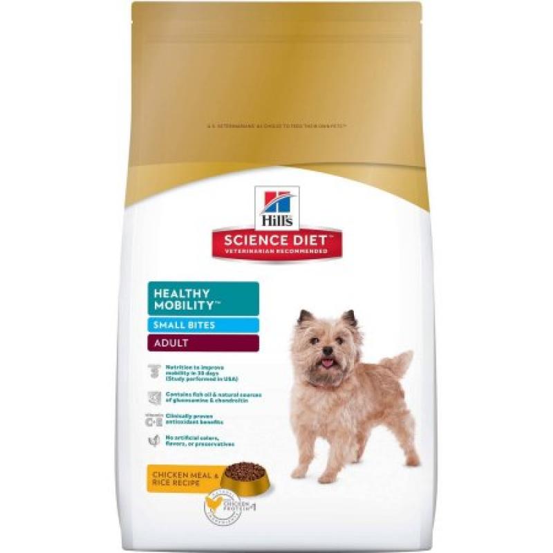 Hill&#039;s Science Diet Adult Healthy Mobility Small Bites Chicken Meal & Rice Recipe Dry Dog Food, 15.5 lb bag