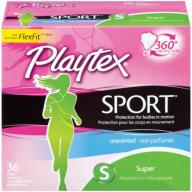 Playtex Sport Tampons Unscented Super Absorbency - 36 Count