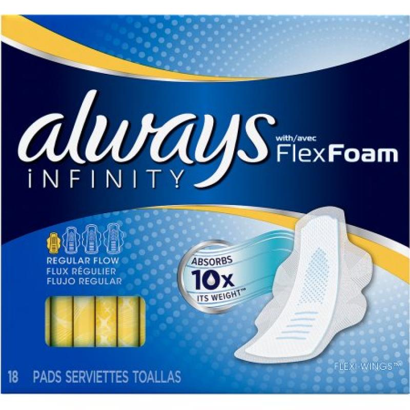 Always Infinity Regular Pads with Flexi-Wings, (Choose your Count)