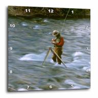 3dRose Fly fishing, Rock Creek, Missoula Montana - US27 CHA1369 - Chuck Haney, Wall Clock, 10 by 10-inch