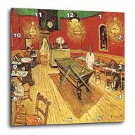 3dRose Picture Of Van Gogh Painting The Night Caf, Wall Clock, 15 by 15-inch