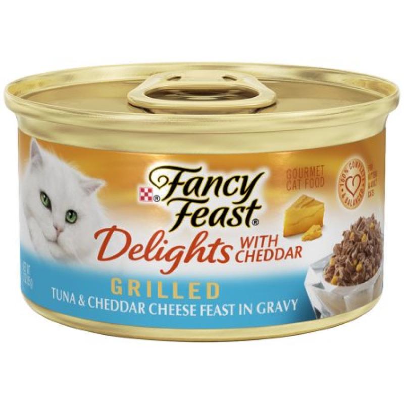 Purina Fancy Feast Delights Grilled Tuna & Cheddar Cheese Feast in Gravy Cat Food 3 oz. Can