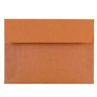 JAM Paper 4 Bar A1 Invitation Envelopes, 3 5/8" x 5 1/8", Stardream Metallic Flame Orange, 500/box