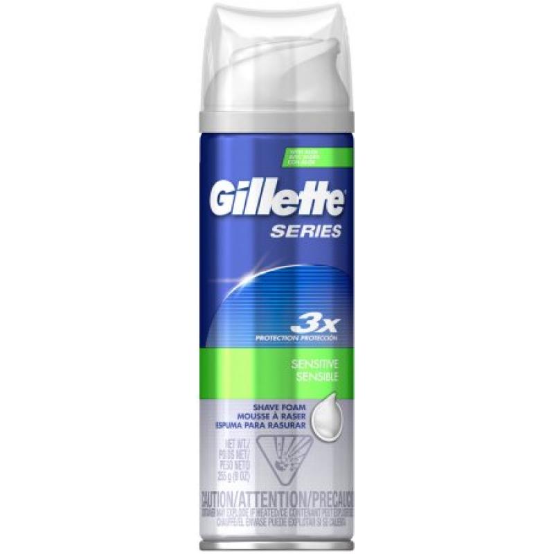 Gillette�� Series Sensitive Shave Foam 9 oz. Spout-Top Can
