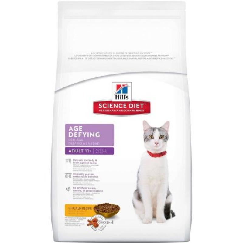 Hill&#039;s Science Diet Adult 11+ Age Defying Chicken Recipe Dry Cat Food, 7 lb bag
