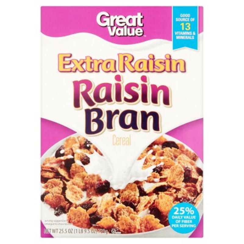 Great Value Extra Raisin Bran Cereal 25.5 oz