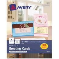 Avery Half-Fold 5-1/2" x 8-1/2" Greeting Cards, Matte White, Box of 20
