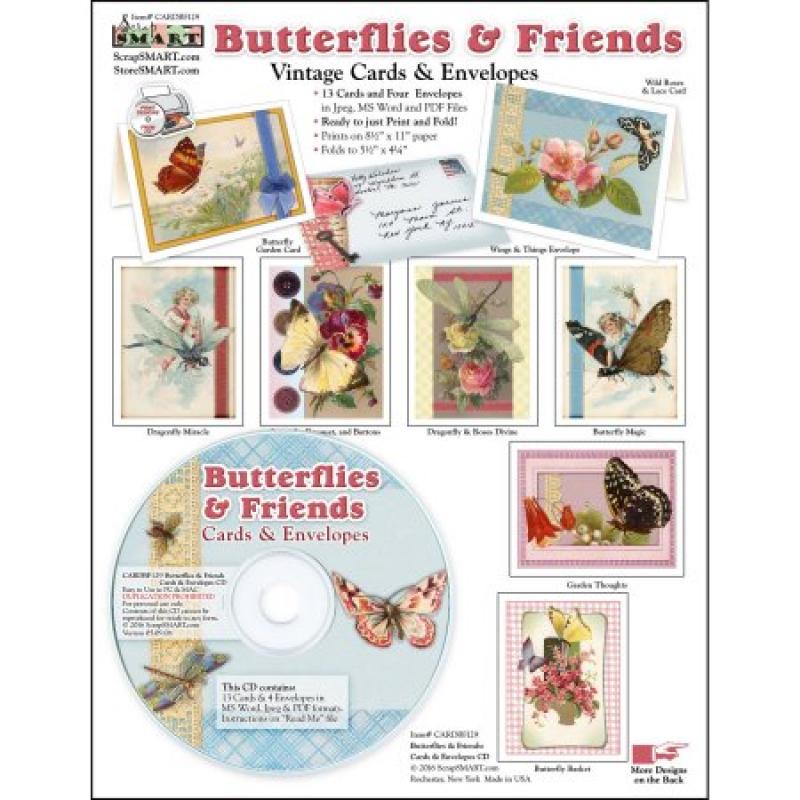 Butterflies & Friends – Cards & Envelopes CD-ROM
