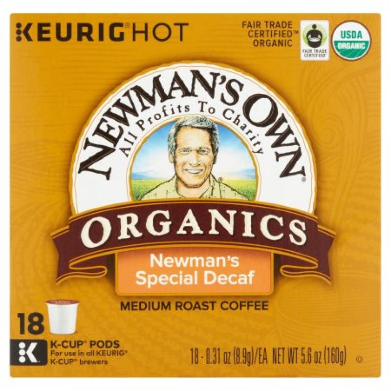 Newman&#039;s Own Special Decaf K-Cup Coffee, 18 count