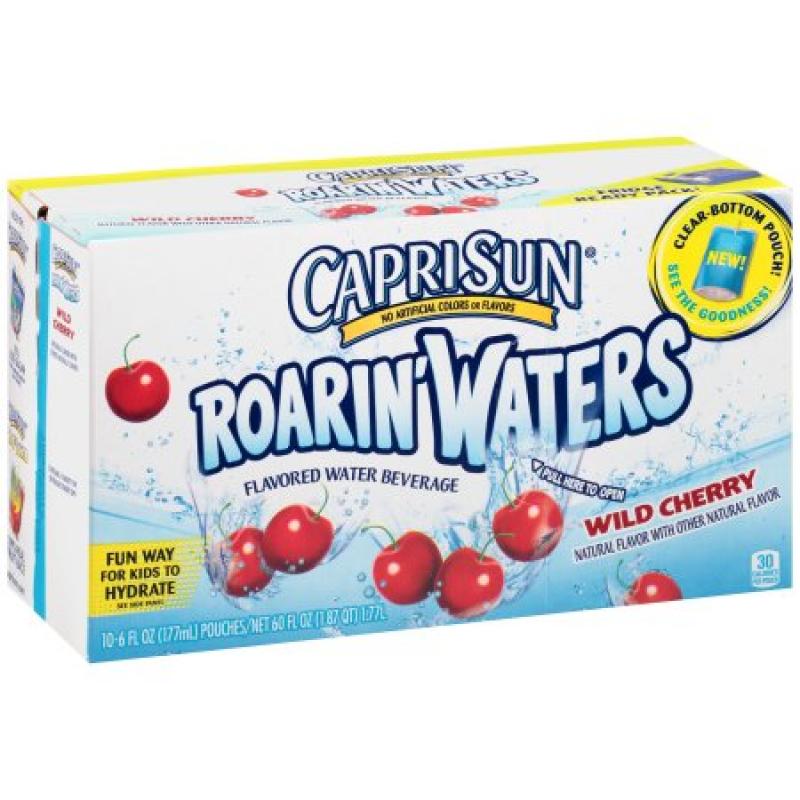 Capri Sun Roarin&#039; Waters Flavored Water, Wild Cherry, 6 Fl Oz, 10 Ct