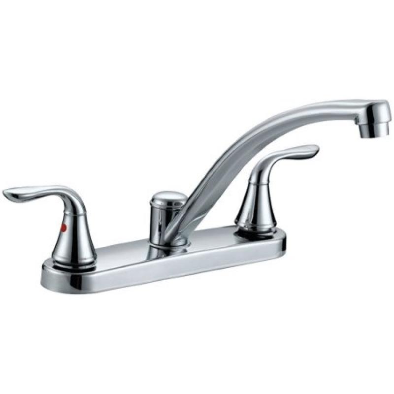 Aqua Plumb 1558001 Premium Chrome-Plated 2-Handle Kitchen Faucet