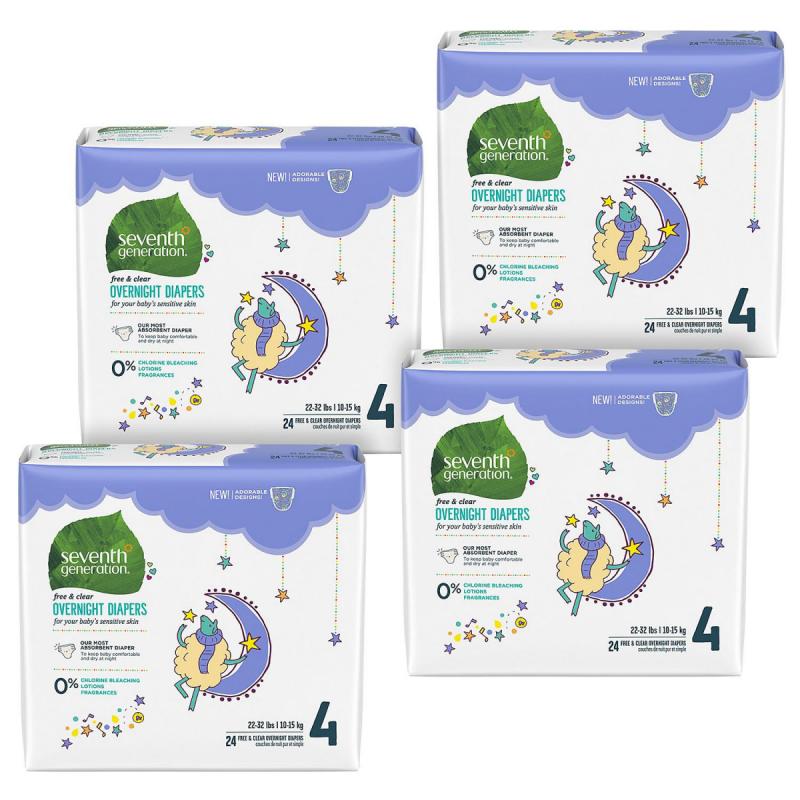Seventh Generation Free & Clear Overnight Diapers (Choose Your Size)