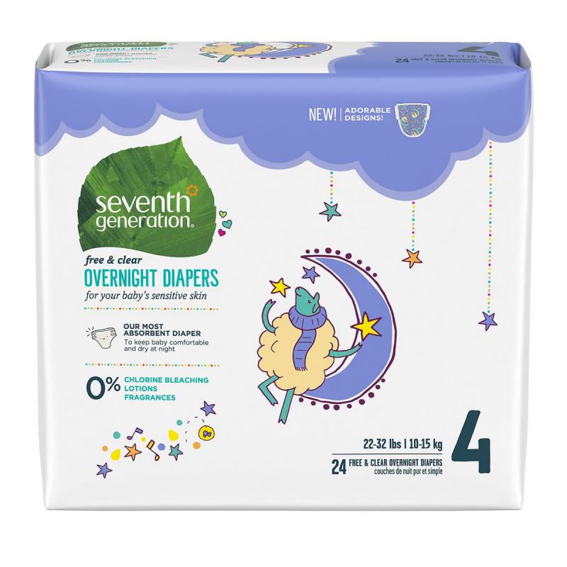 Seventh Generation Free & Clear Overnight Diapers Stage 4 - 24 ct.